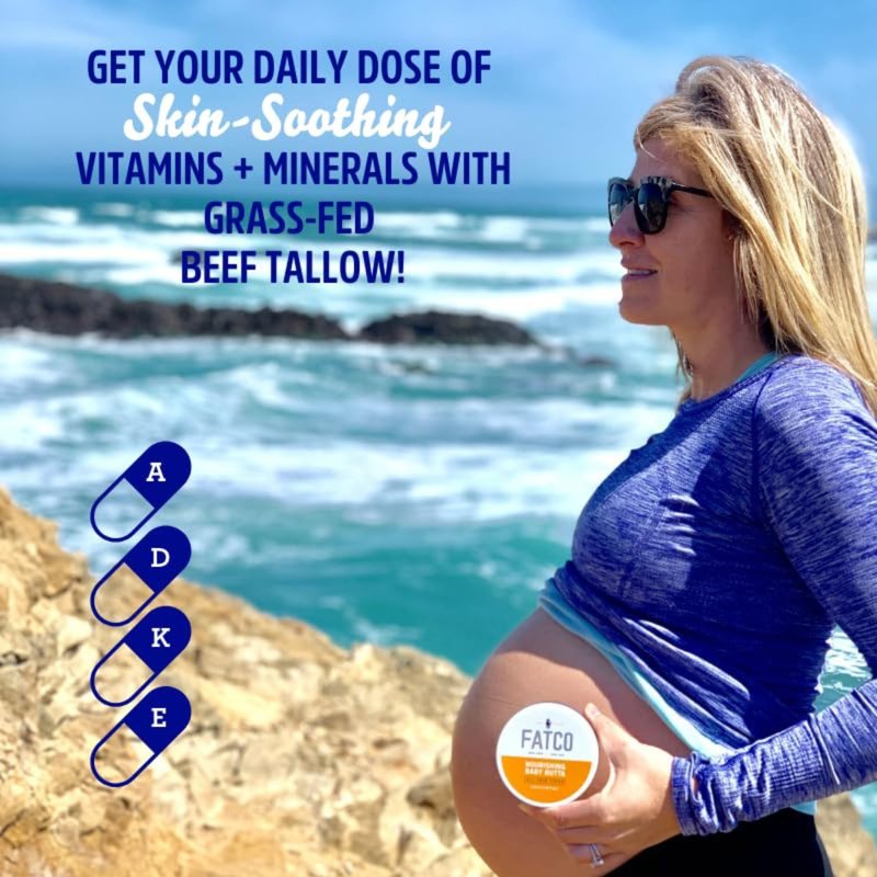 FATCO Baby Butta with Organic Tallow Balm to use as a Safe Pregnancy Moisturizer and Baby Skin Moisturizer - Unscented (4 oz)