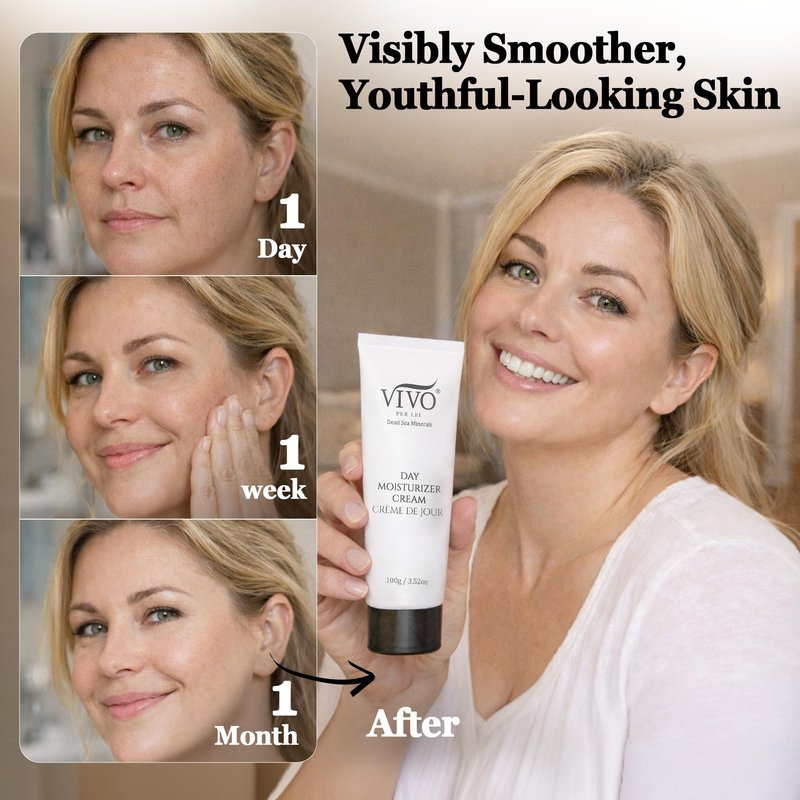 Vivo Per Lei Dead Sea Day Cream - Hydrating and Soothing - Contains Shea Butter - Anti Aging Moisturizer Face Cream for Women - Lightweight - Non Greasy - For Daily Use - 3.4 Fl Oz. - pack of 2