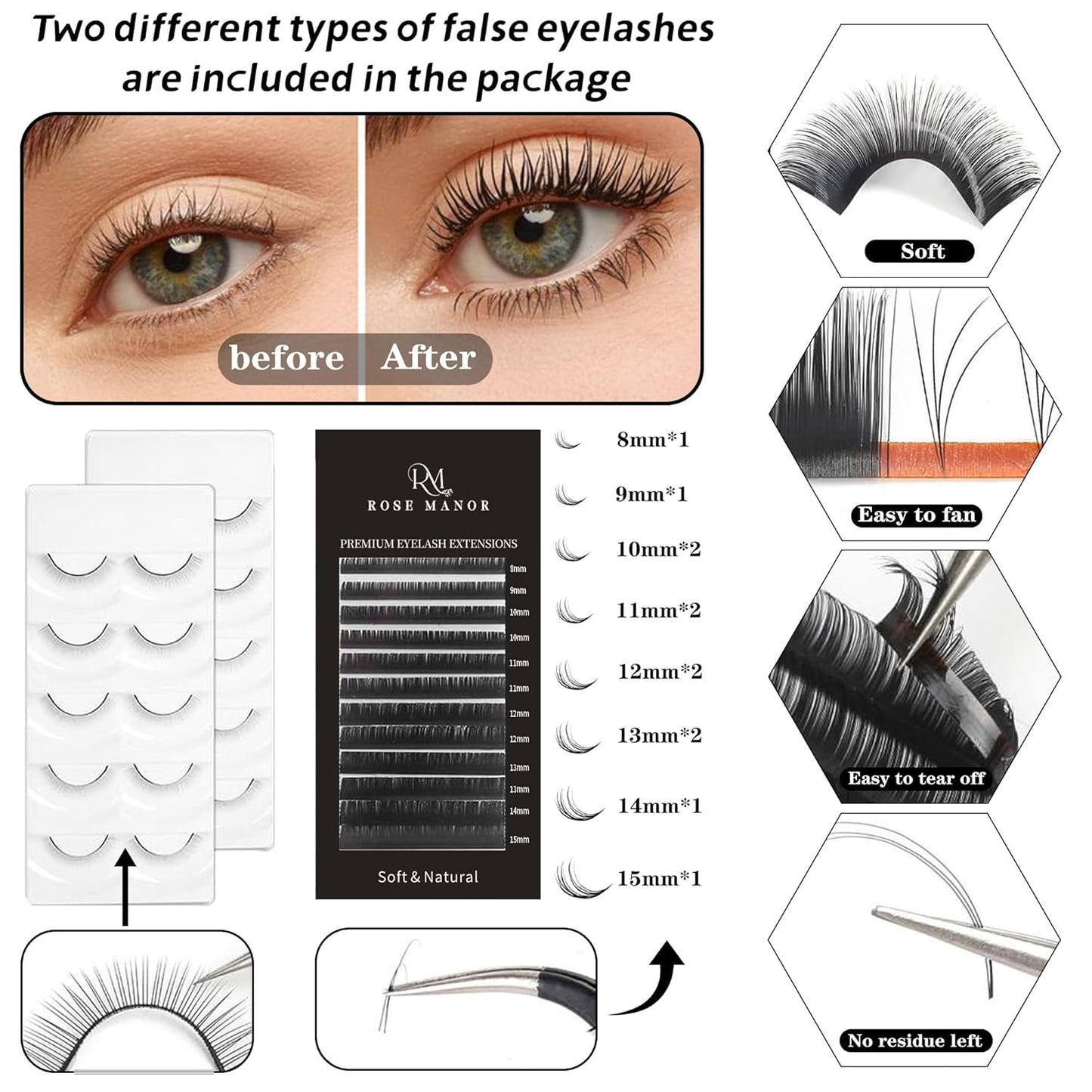 Eyelash Extension Kit for Beginners - Complete Lash Training Supplies with Mannequin Head & Glue | Perfect for Practice