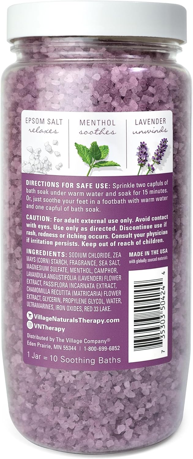 Nighttime Concentrated Mineral Bath Soak - Village Naturals Therapy | 20 oz, Pack of 4