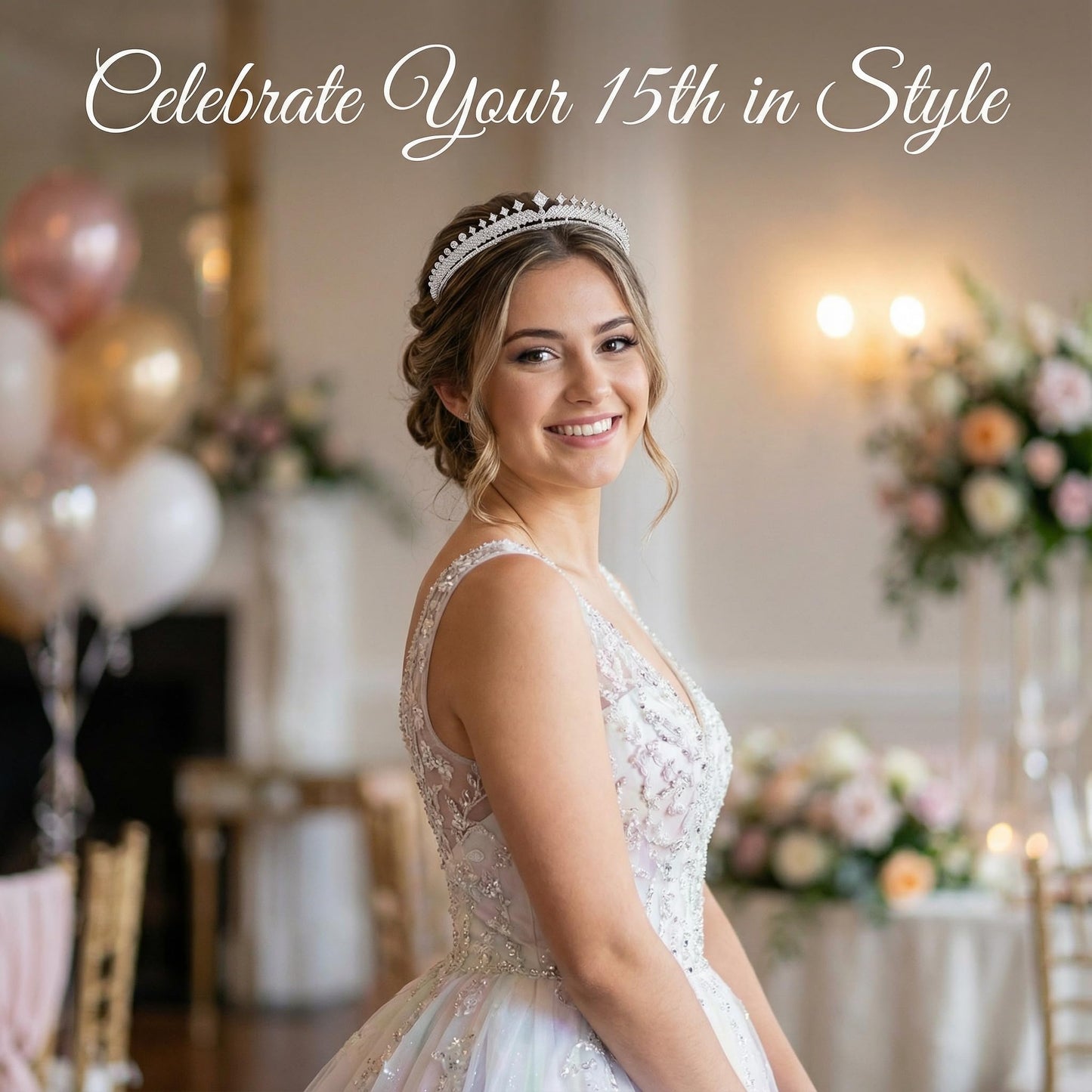 Sparkly Small Zircon Wedding Crowns and Tiaras for Women Cubic Zirconia Quinceanera Crown Sweet 16 Tiara Little Silver Gold Headband Crystal Headpieces Coronas Para 15 Anos Quinceaneras 2024 (Silver