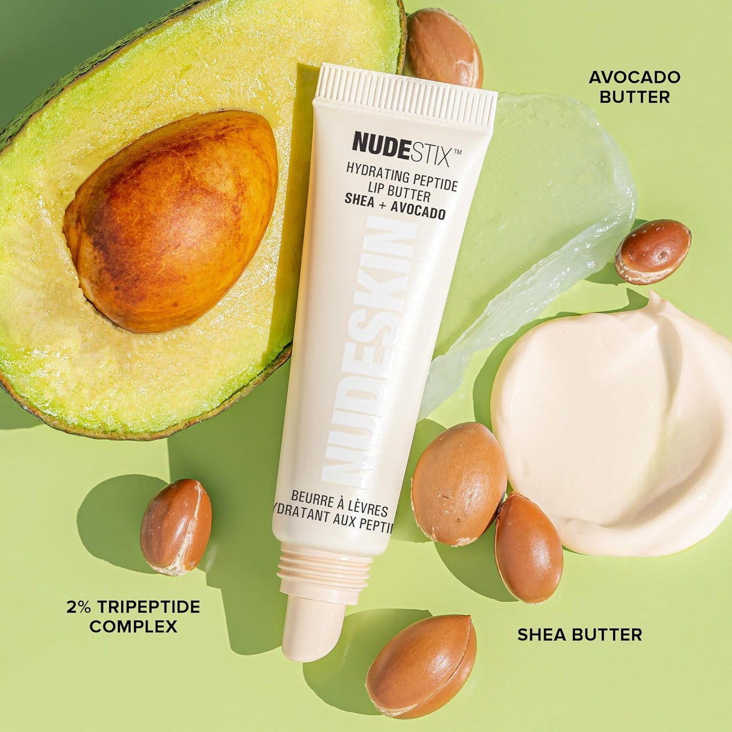 Nudestix Hydrating Peptide Lip Butter Tint Set - 3-Piece Glossy Lip Balm Kit with Avocado & Shea Butter | Vegan, Cruelty-Free Moisturizing Tints