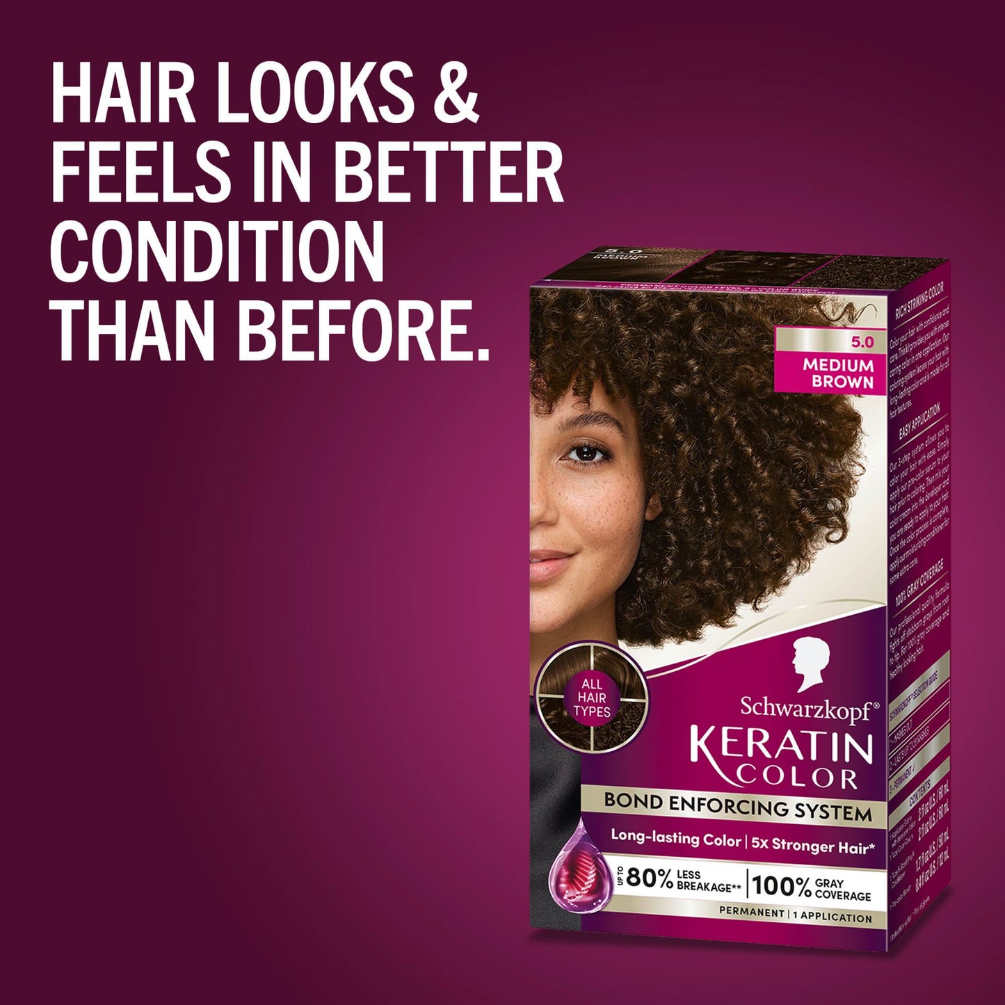 Schwarzkopf Keratin Color® 5.0 Medium Brown Permanent Hair Dye
