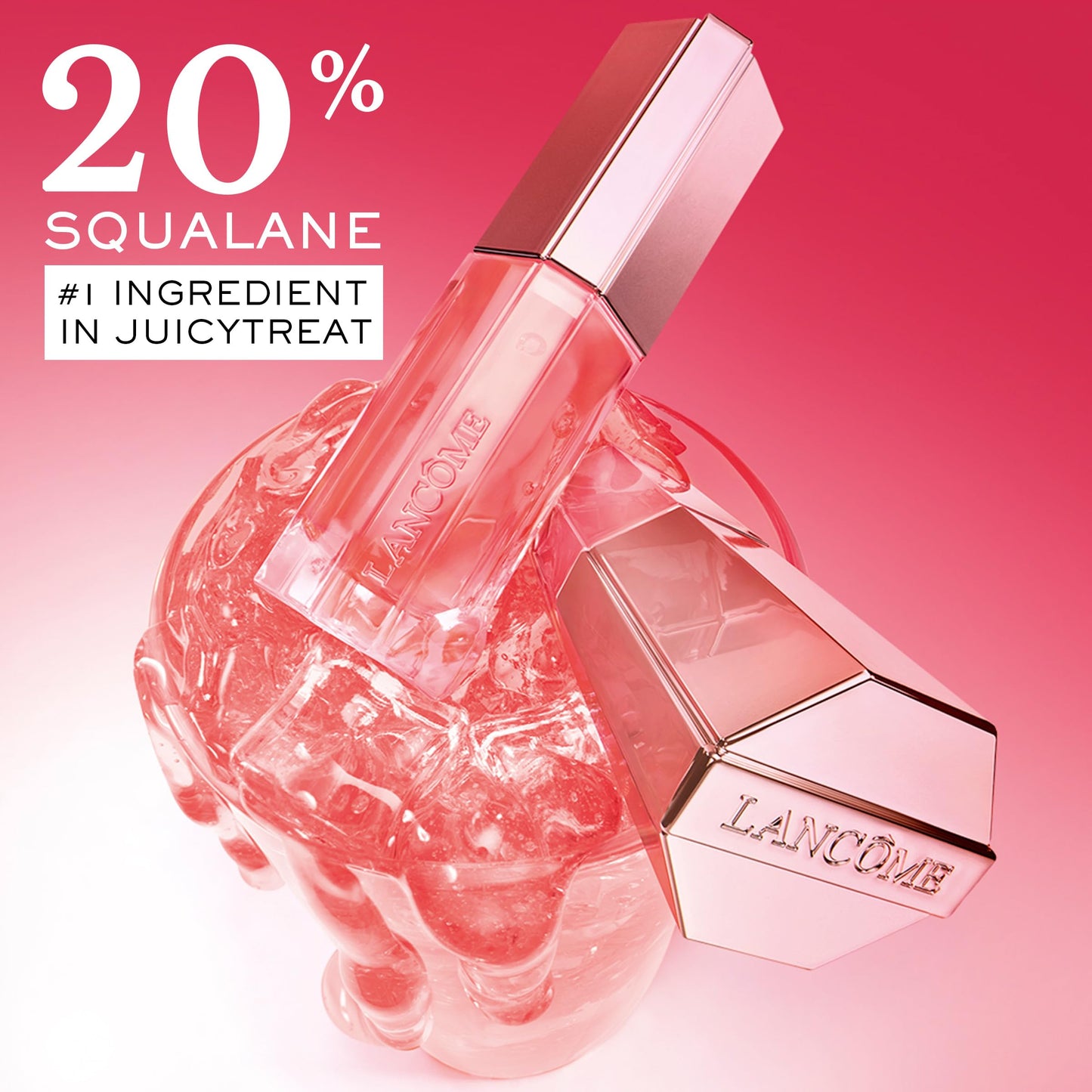 Lancôme Lip Idôle JuicyTreat Oil-in-Gloss -24HR Hydrating Gloss with Squalane for Instant Shine - 16 Pinky Promise