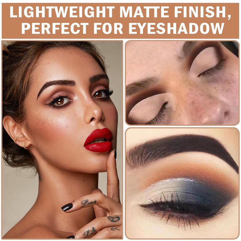 QIUFSSE Eyeshadow Primer Base Dark Matte Eye Primer Evenly Colored Liquid Eyeshadow Primer,Long-lasting Moisture Eye Primer for Mature Eyes-Dark