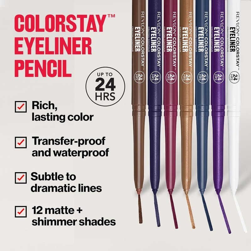 Revlon ColorStay Waterproof Eyeliner Pencil - Smudge-Proof, Long-Lasting Shimmer Finish | 212 Bronze, 0.01 oz