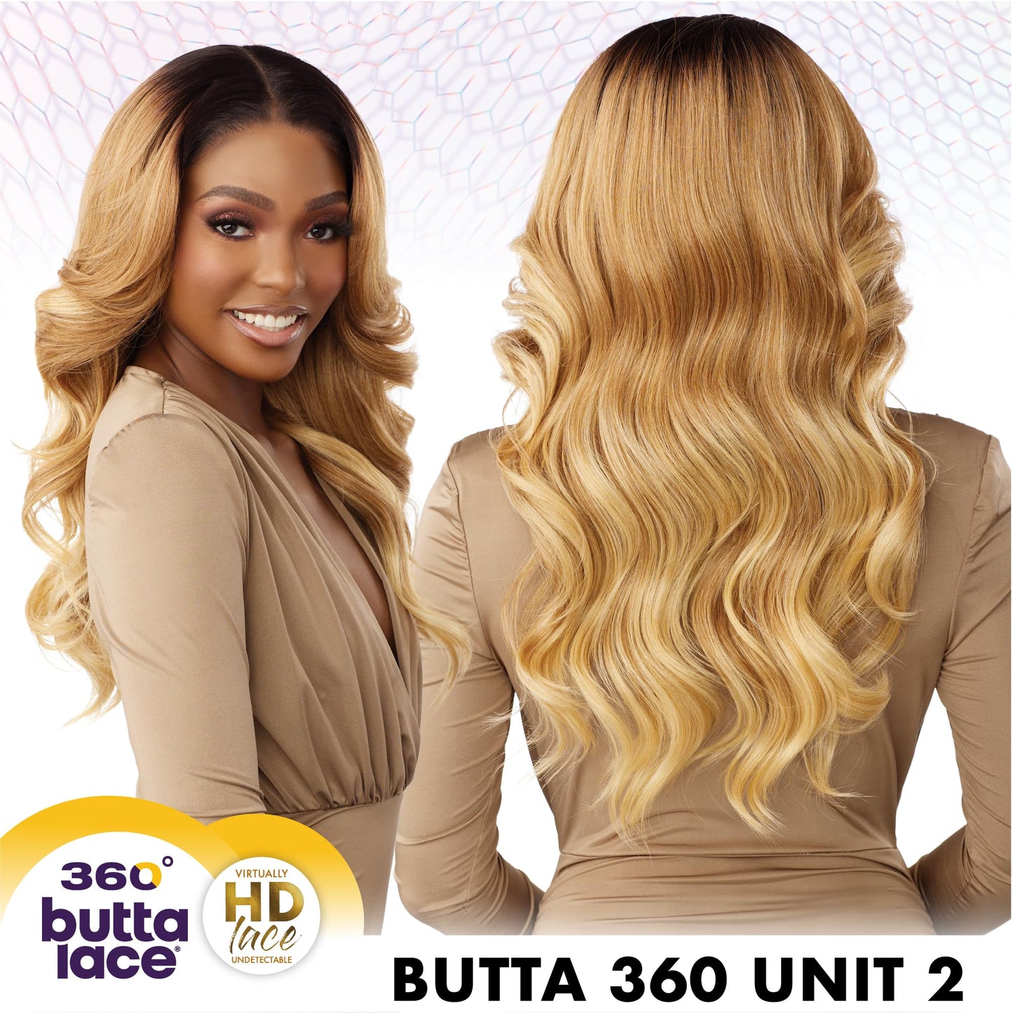 Sensationnel Butta 360 Lace Wigs - Unit 2 Wider Parting 360 Degree Lace Glueless Synthetic Preplucked Hairline (1B OFFBLACK)