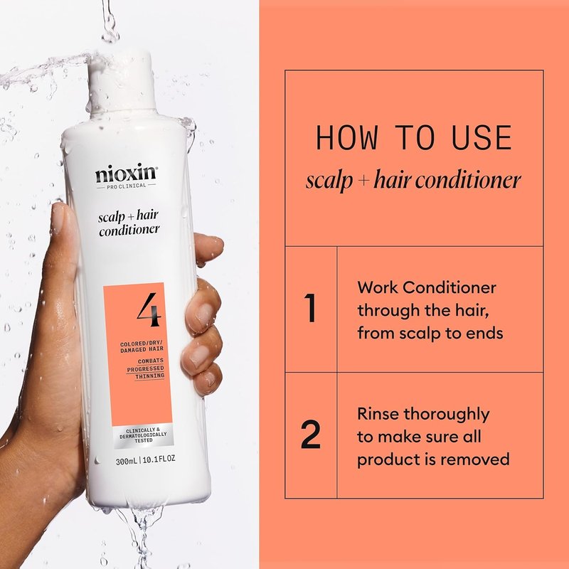 Nioxin System 4 Conditioner - Scalp & Hair Thickening for Colored, Dry, Damaged Hair | Nourishes & Boosts Density with Niacinamide & Biotin