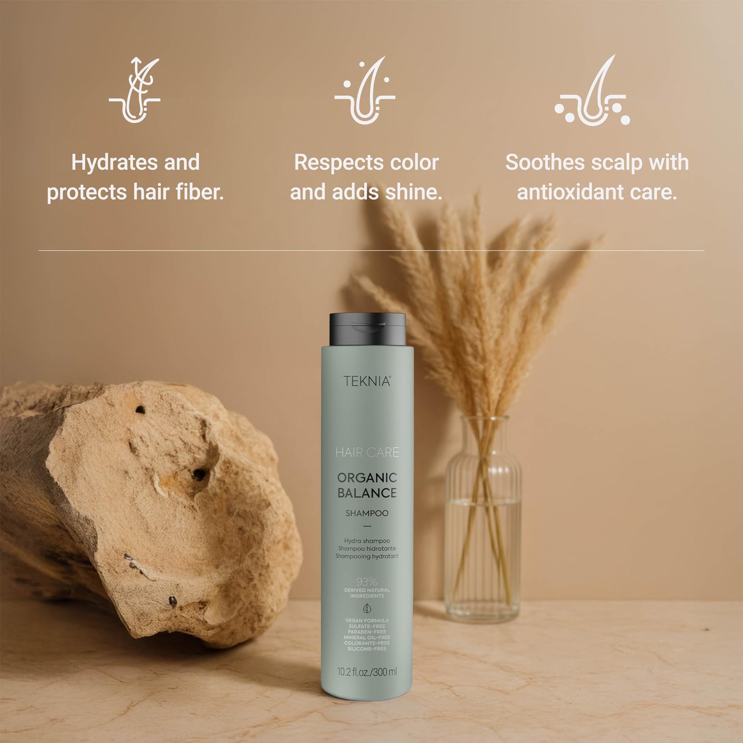LAKMÉ Teknia Organic Balance Shampoo, Hydrating Shampoo, Hydration for Scalp and Hair, 10.2 Fl Oz