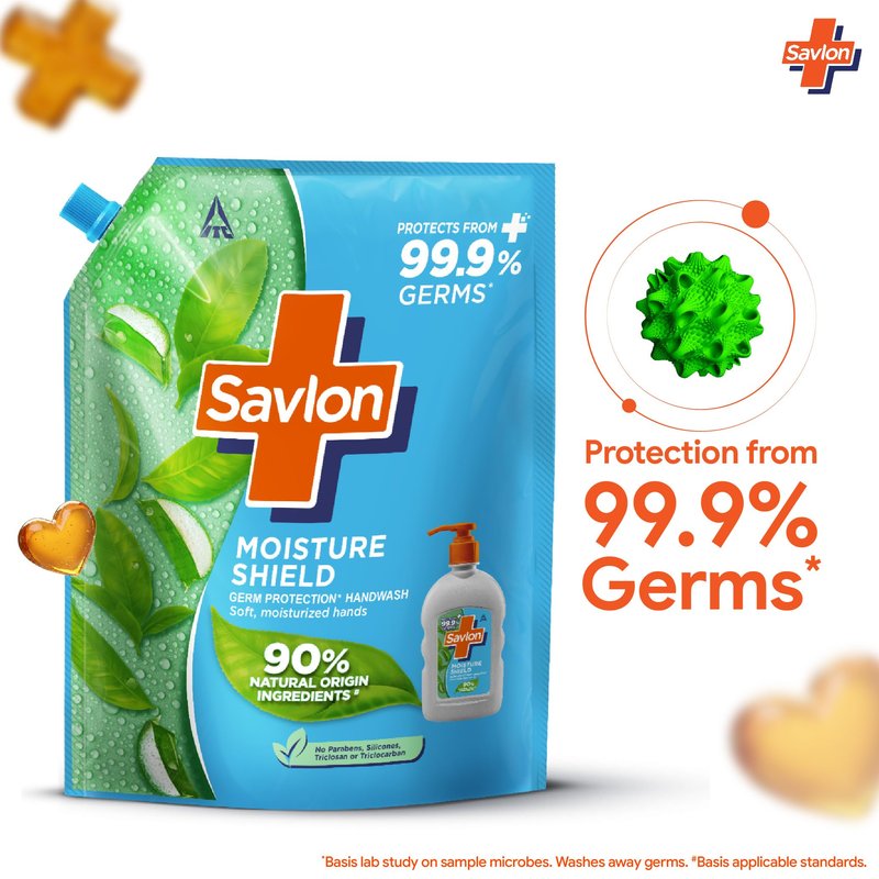 Savlon Moisture Shield Germ Protection Liquid Handwash Refill Pouch, 1500ml
