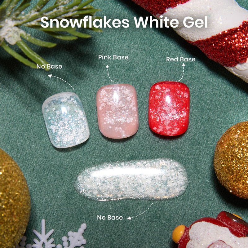 Beetles Gel Nail Polish Set - 8 Holiday Colors Gel Nail Gift Box with Base&Top Coat, Red Cat Eye White Gold Silver Nude Nail Kit, Uv Led DIY Salon Manicure Kit Beauty Gifts for Women