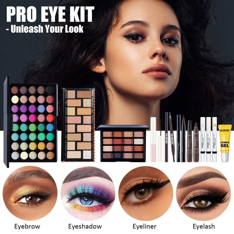 Makeup Set for Teens, All in One Makeup Kit for Women Full Kit with Eyeshadow Palettes Face Concealer Foundation Lip Stain Blush Eyebrow Pen Makeup Brushes, Beginner Friendly Make Up Sets (CK02)