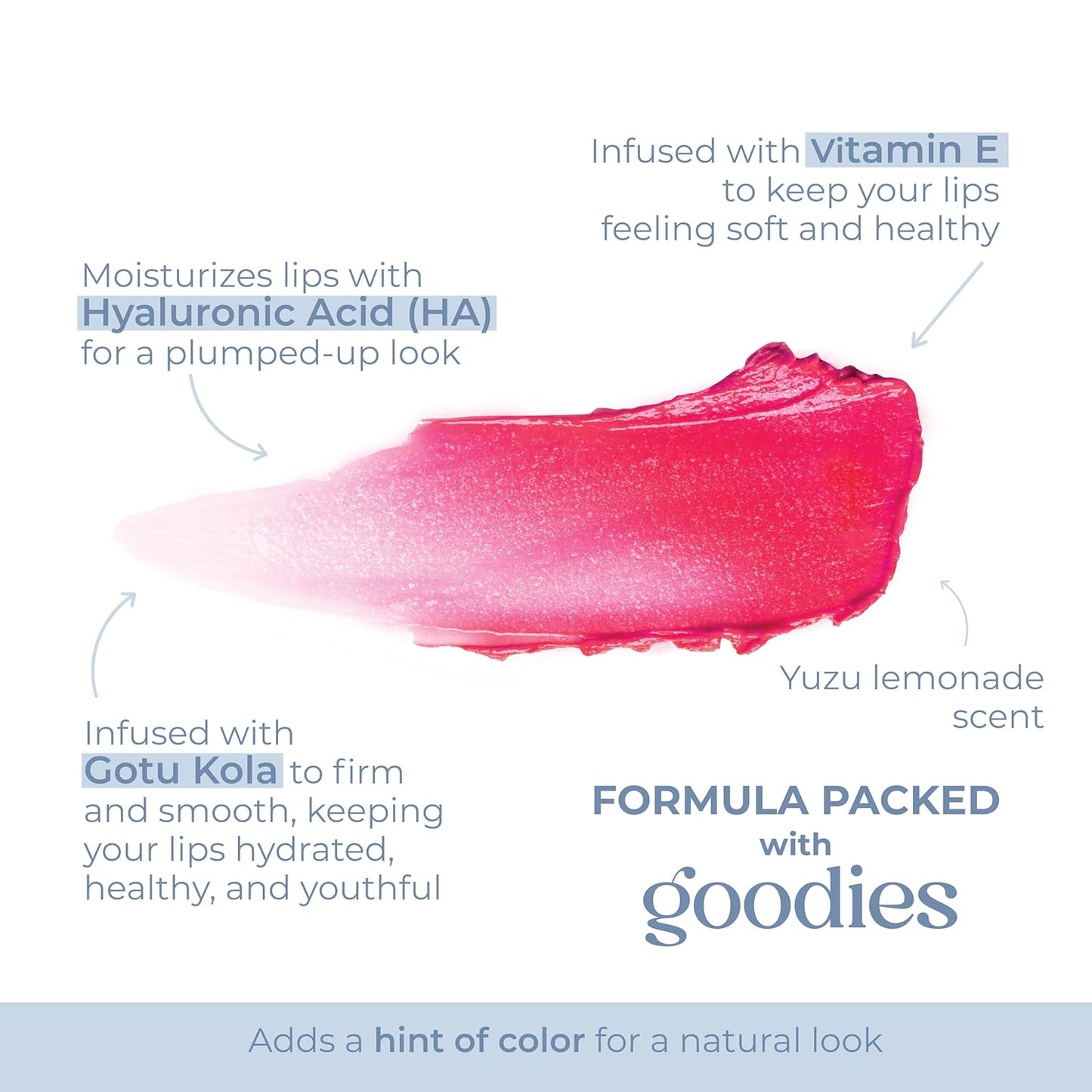 Tinted Lip Balm - Moisturizing Sheer Lip Color with Hyaluronic Acid & Vitamin E | 0.21oz - Rosy Bloom