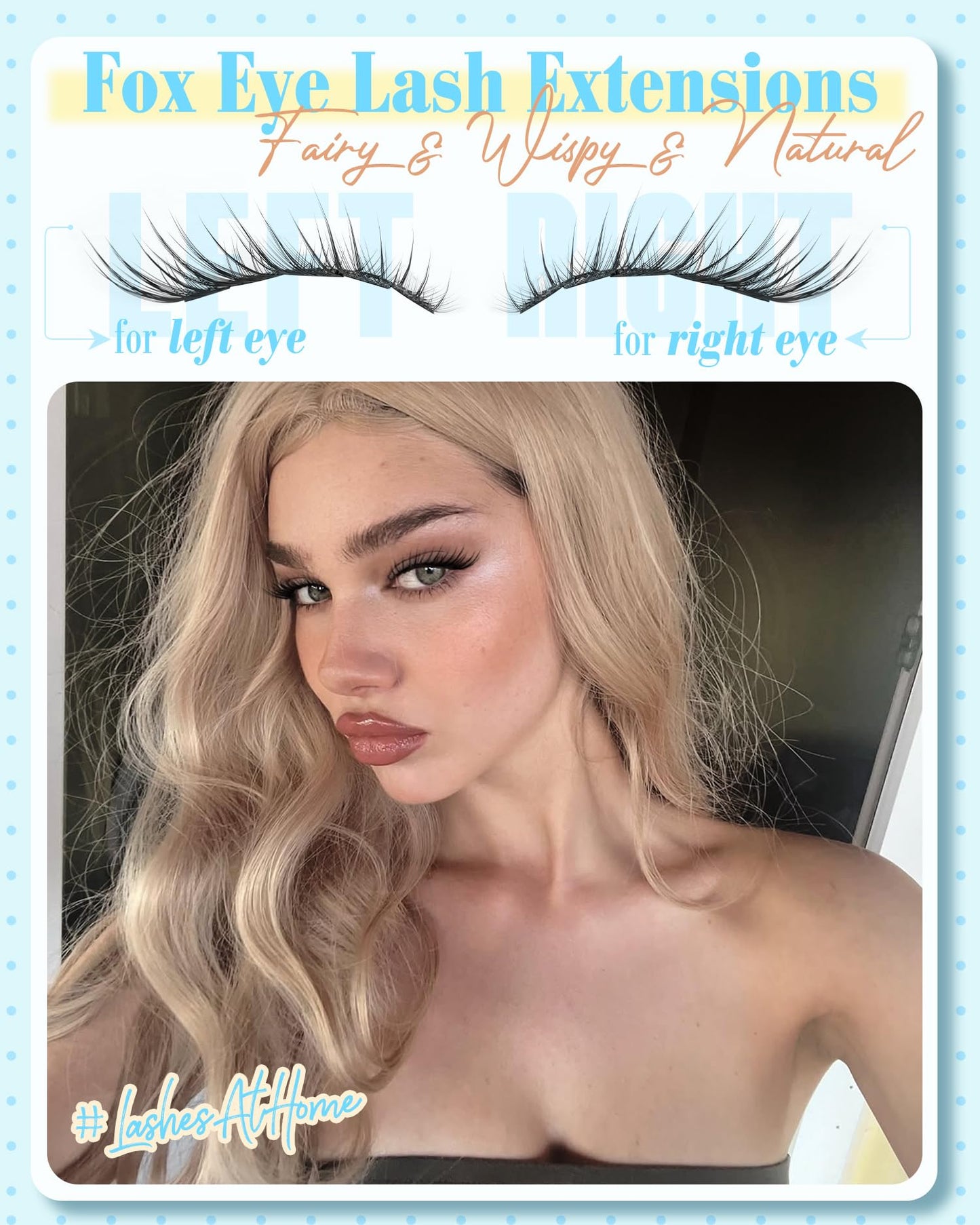 Fox Eye Lash Clusters J-Curly Individuals Eyelash Extension Wet Look Fairy Lash Spikes Cat Eye Lash Extensions Pre-Mapped Natural Eyelash Clusters 144 Pcs 10-15MM Wispy Cluster Lashs