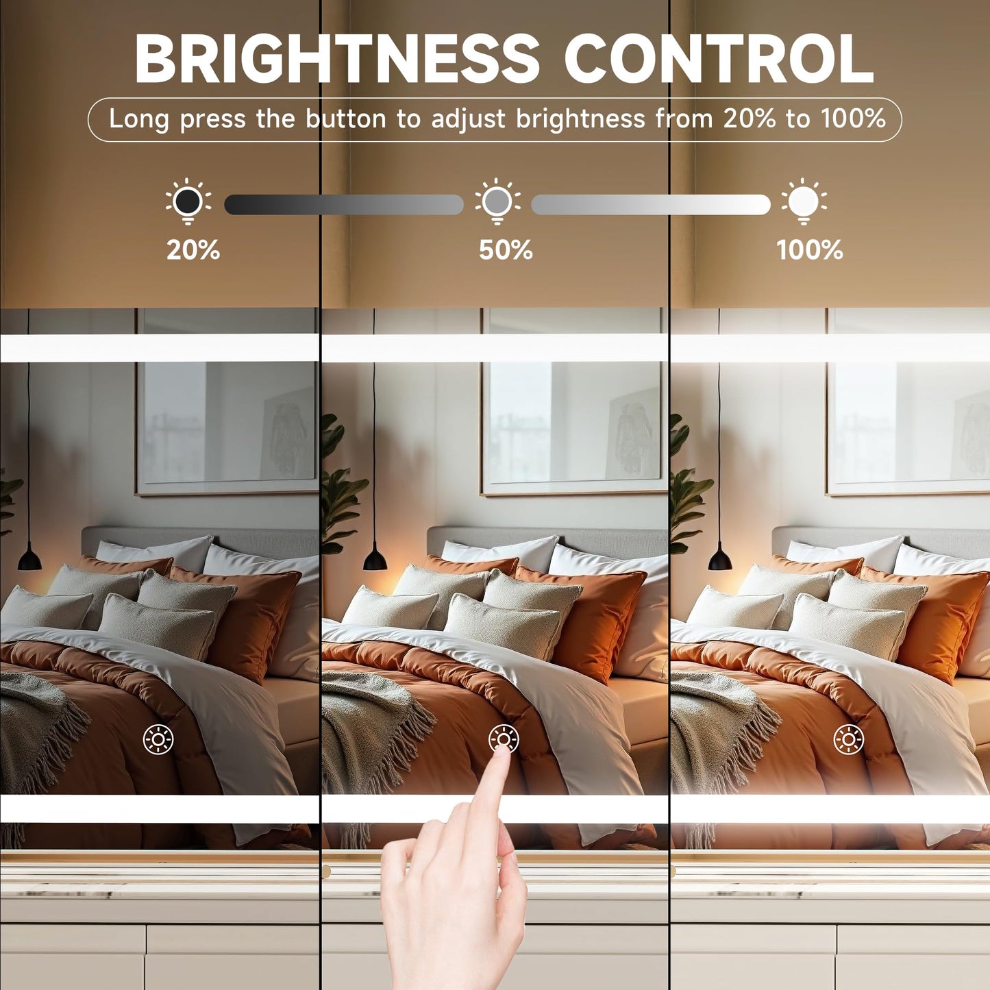 MINISO Vanity Mirror with Lights-11.4" x 13.8" LED Makeup Mirror, 3 Color Modes Touch Control and Brightness Adjustment Lighting Mirror, 10X Magnifying Glass, 360° Rotation