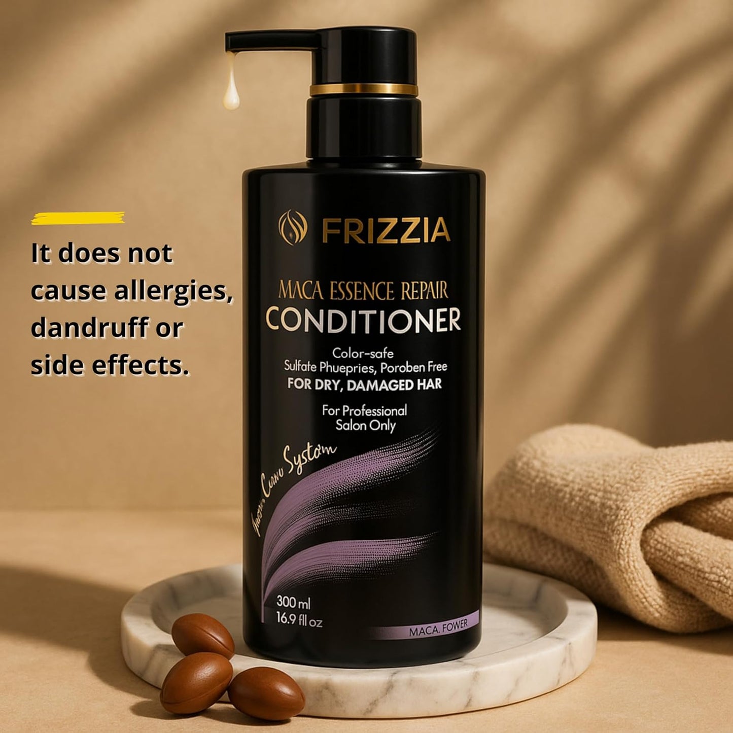 Professional Hair Conditioner - Maca, Argan & Vegetable Collagen for Repairing & Strengthening Damaged Hair | 500ml