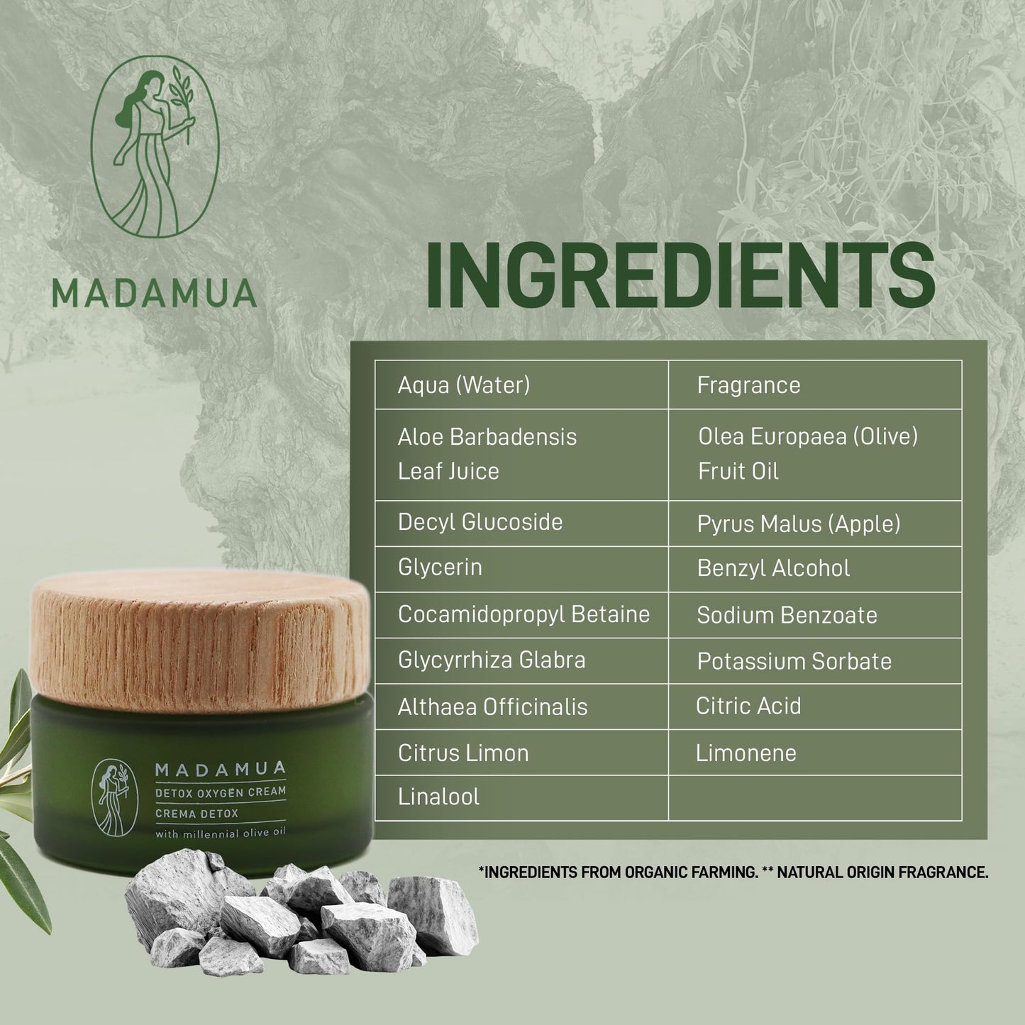 MADAMUA Detox Antioxidant Moisturizer Face Cream - Natural & Organic Face Moisturizer for Women | Lightweight Hydrating Daily Facial Lotion for Dry Skin | Anti Aging Night & Day Cream for Skincare