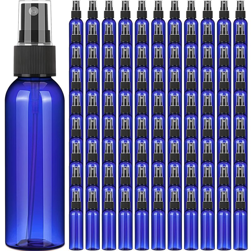 Reusable Mini Spray Bottles - 100 Pack 2 Oz Empty Perfume Mist Sprayers for Travel | Blue