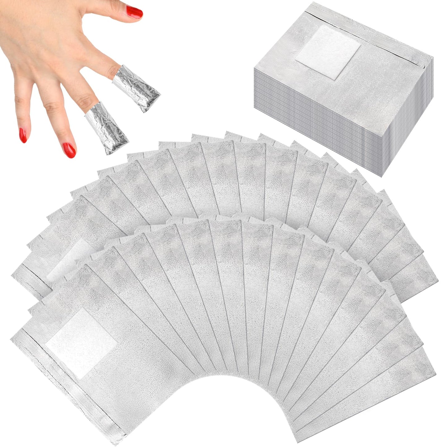 ZEAYEA 800 Pcs Nail Polish Remover Foil Wraps, Lint Free Nail Foil Wraps Soak Off Cotton Pads, Gel Nails Polish Wrap Removal Tool for Salon and Home Use