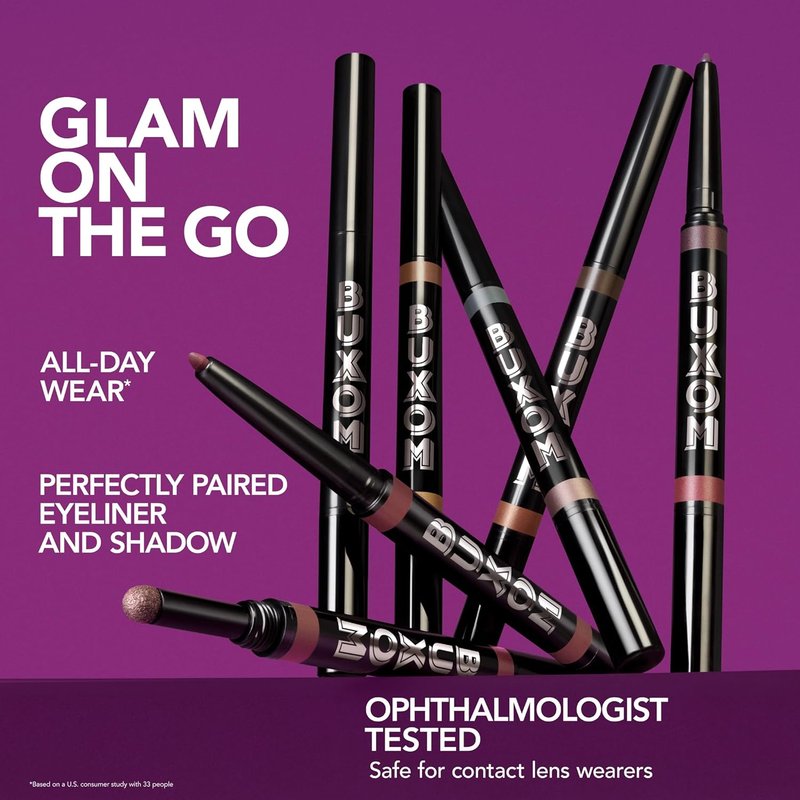Buxom Flip Side Dual-Ended Eyeliner & Shadow Duo | Waterline-Safe, Longwear, Vegan Formula