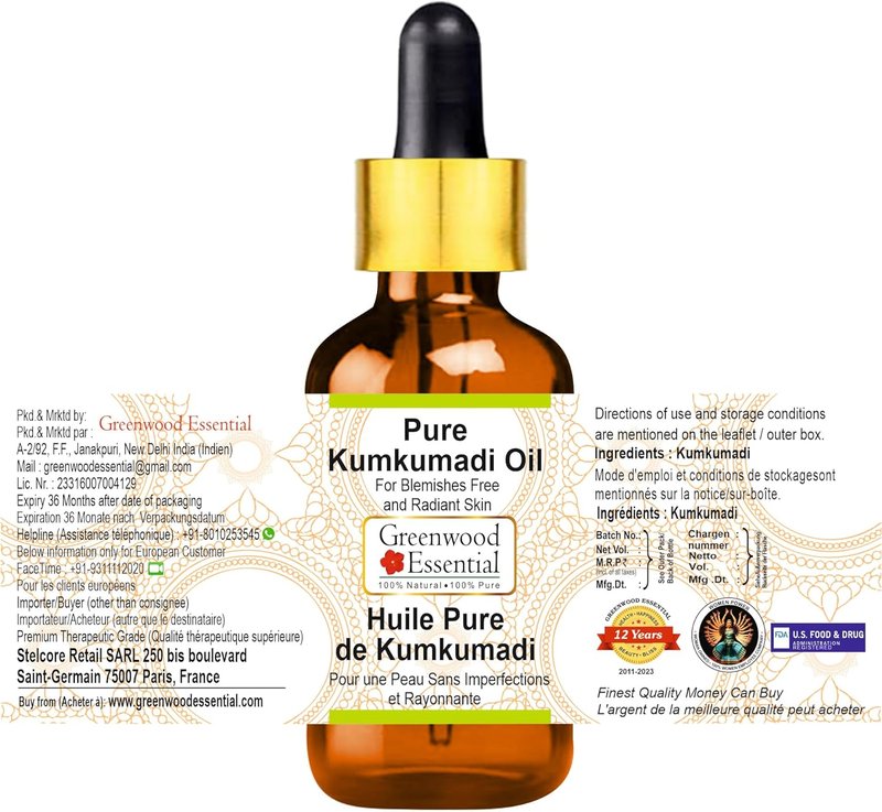 Kumkumadi Face Oil - Saffron-Enriched Ayurvedic Blend for All Skin Types | Lightweight & Pure | 100ml (3.38 oz)
