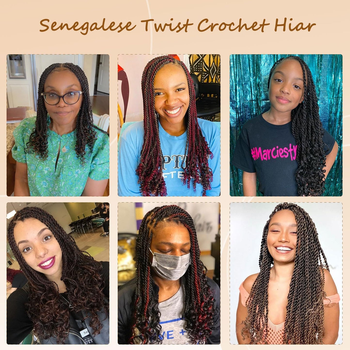 12 Inch Wavy Senegalese Twist Crochet Hair For Black Women 8 Packs Burgundy Senegalese Twist Crochet Braids With Curly Ends Tbug Pre Looped Crochet Twists Hair(12 Inch,TBUG)