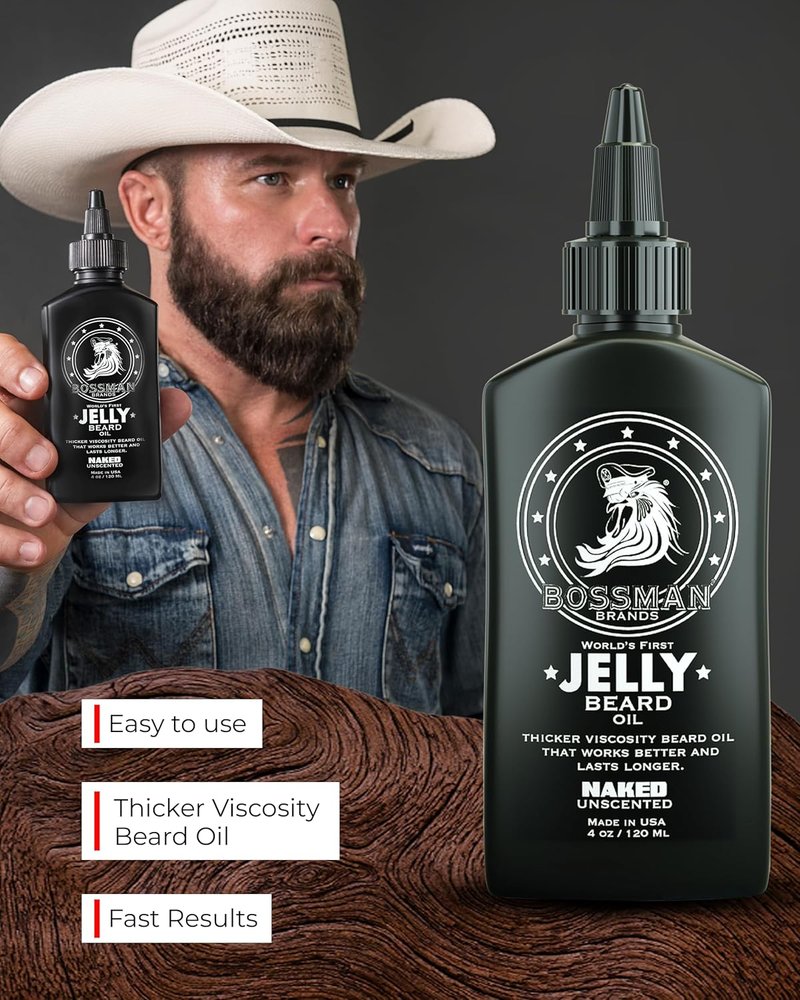 Beard Oil Jelly and Relaxing Beard Balm Combo - Naked Scent for Soft, Manageable Facial Hair