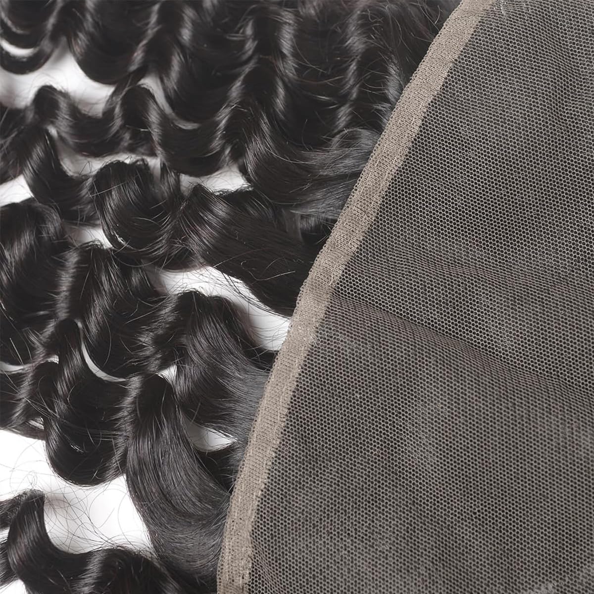 16 Inch 13x4 Lace Frontal Kinky Curly Human Hair 180% Density Unprocessed Deep Curly Virgin Hair 13x4 Ear to Ear Lace Closure Frontal Natural Color(13x4 Kinky Curly, 16 Inch)