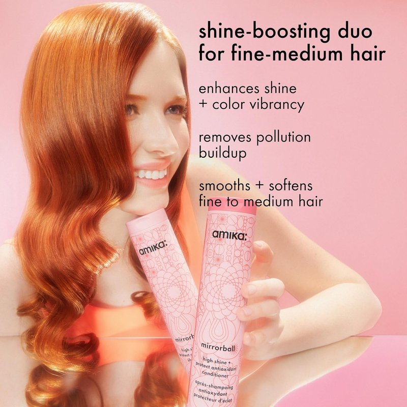 Amika Mirrorball High Shine Shampoo - Antioxidant Formula for Glossy Hair