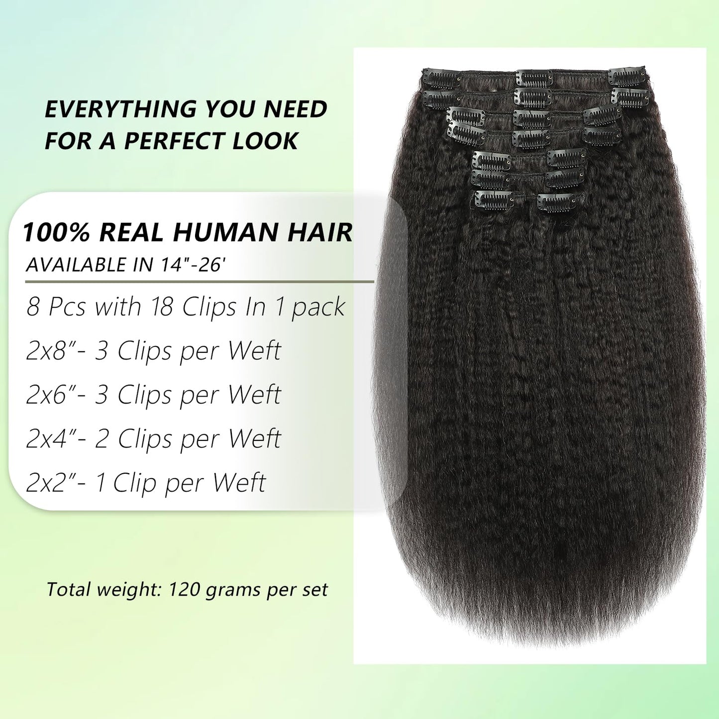 Clip in Hair Extensions Chocolate Brown 100% Human Hair Straight Hair Extensions Clip in Extensions Real Human Hair Chocolate Brown Color #4 Hair Clip ins for Women 14 Inch 8pcs 120g