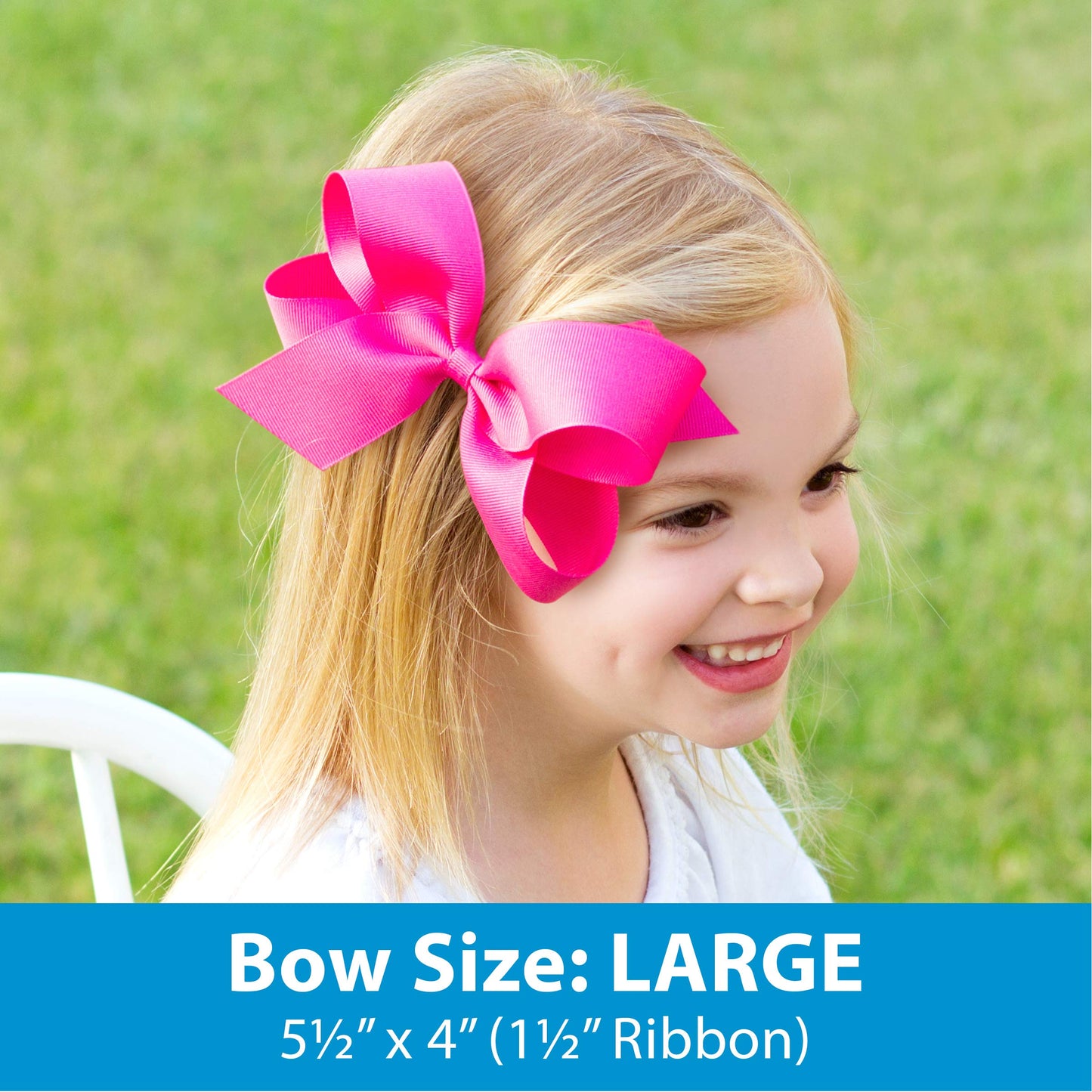 Wee Ones Girls' 3 pc Set Solid Grosgrain Variety Pack on a WeeStay No-Slip Hair Clip, Large, Antique White, Red, and Navy