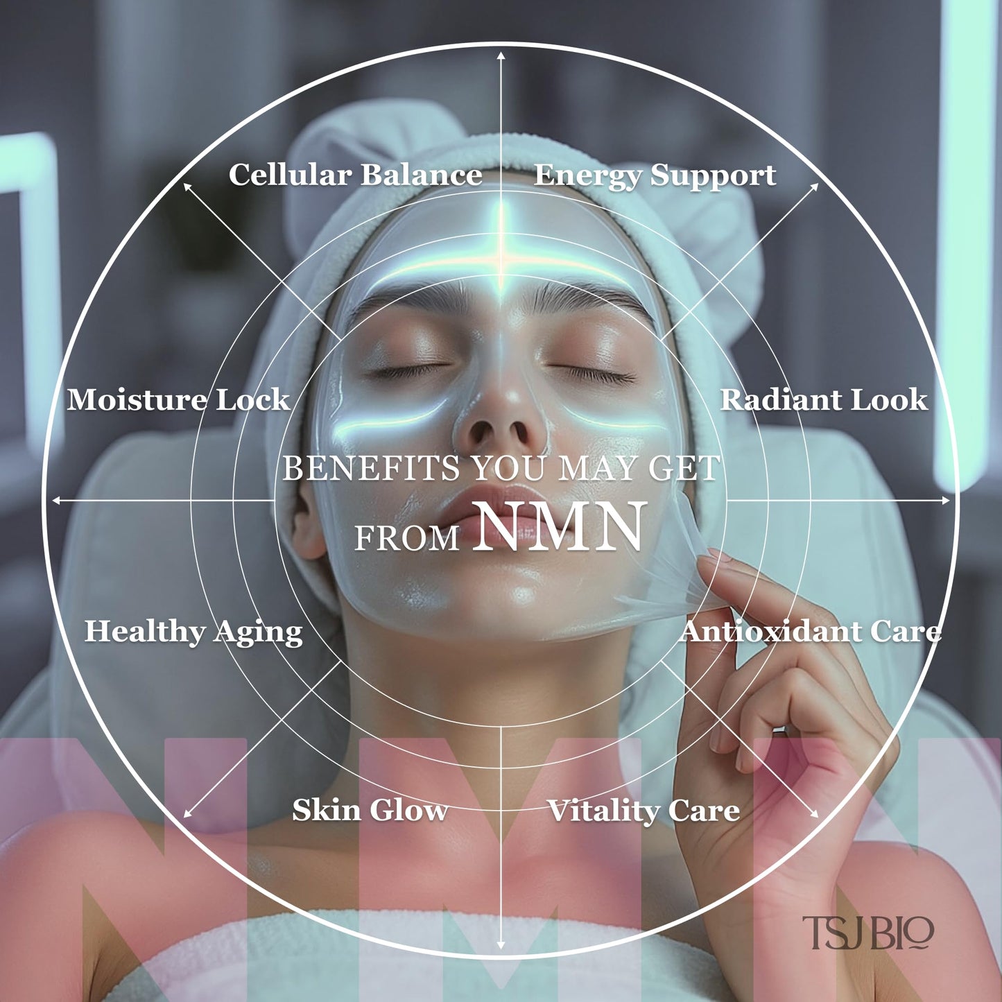 TSJ Bio NMN Collagelly Lifting Mask – 2.1 fl. Oz with 10,000ppm NMN, 70% Collagen, Exosome Complex - Exosomes for Skin Serum, Exosome, Stem Cell Peel-Off Face Mask for Anti-Aging, Firmness, Glow