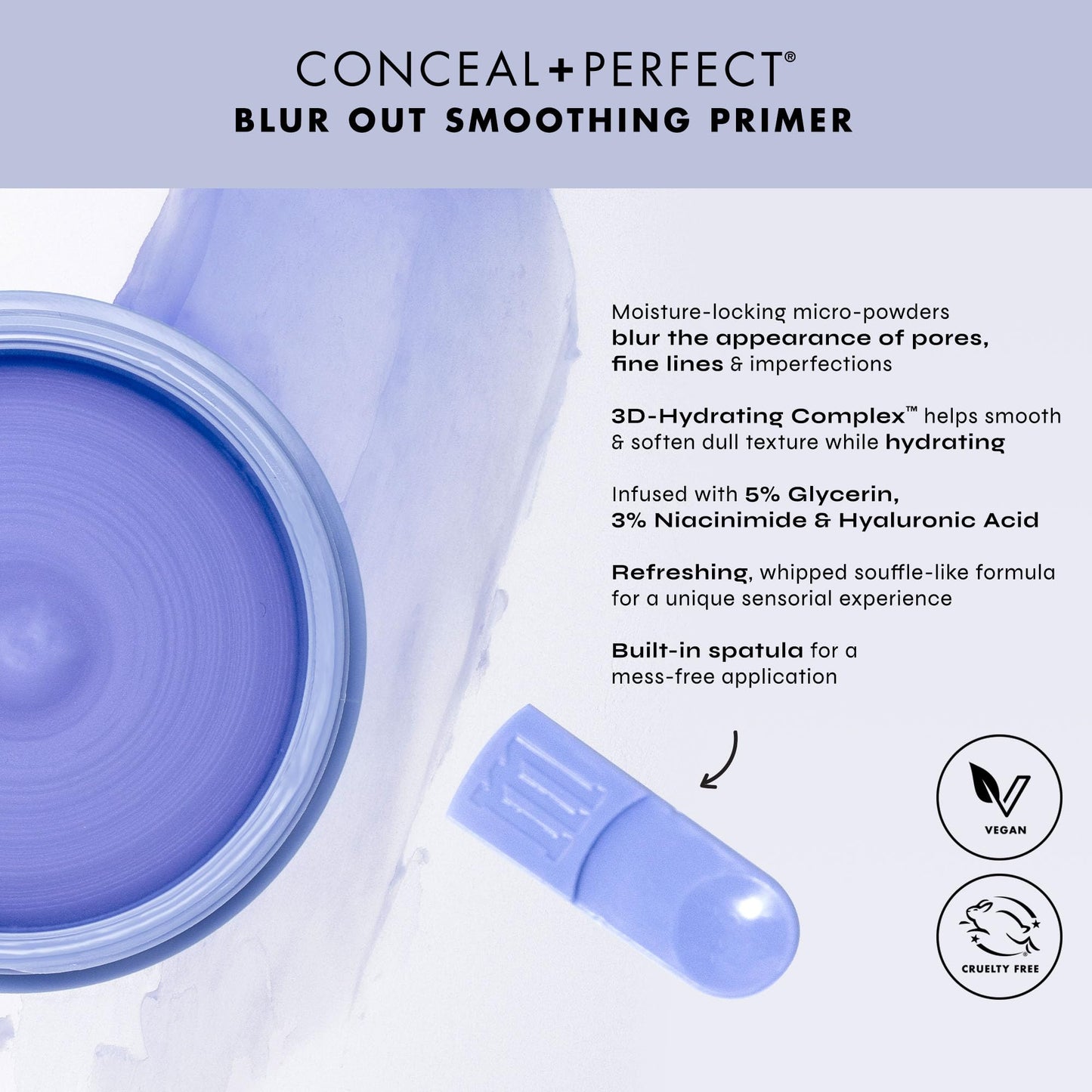 Milani Conceal + Perfect Blur Out Smoothing Primer, Hydrating Niacinamide Blurring Face Base, Pore Minimizer, Longwear Makeup Primer for Dry Skin, Whipped Hydration Gel Cream Base, 2 x 0.74 oz