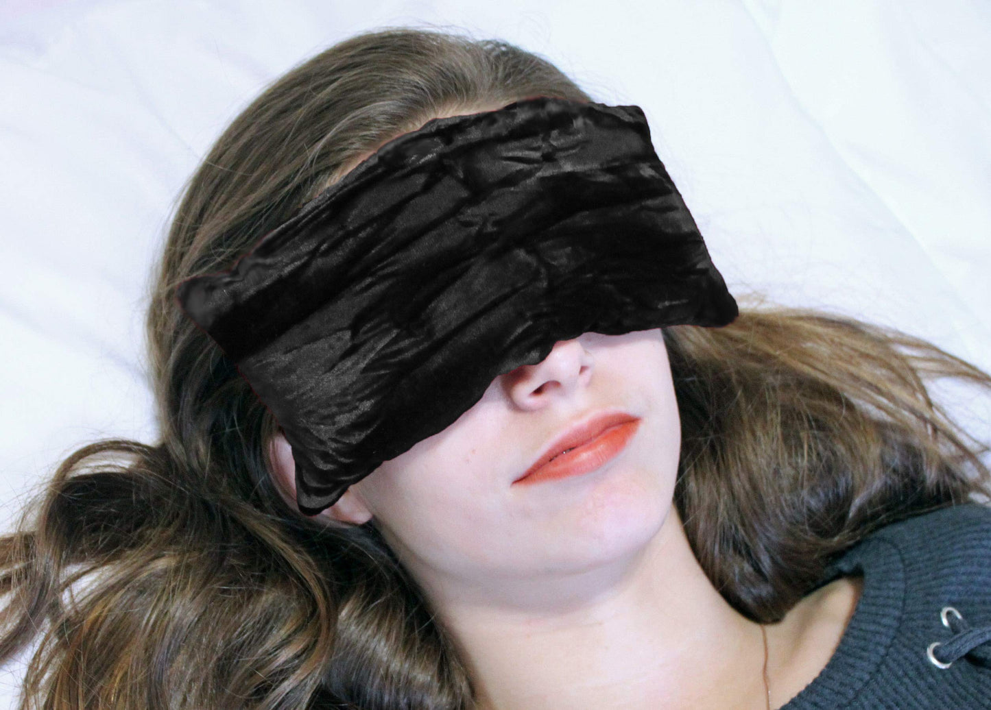 Candi Andi Handmade Luxe Serenity Eye Pillow - All-Natural Flaxseed - Unscented – Weighted Eye Mask for Yoga, Meditation, Hot & Cold Therapy -Black Magic - TEP-BM