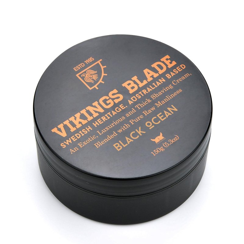 VIKINGS BLADE Luxury Shaving Cream - Black Ocean Scent, Silky Smooth Foam for a Refreshing Shave