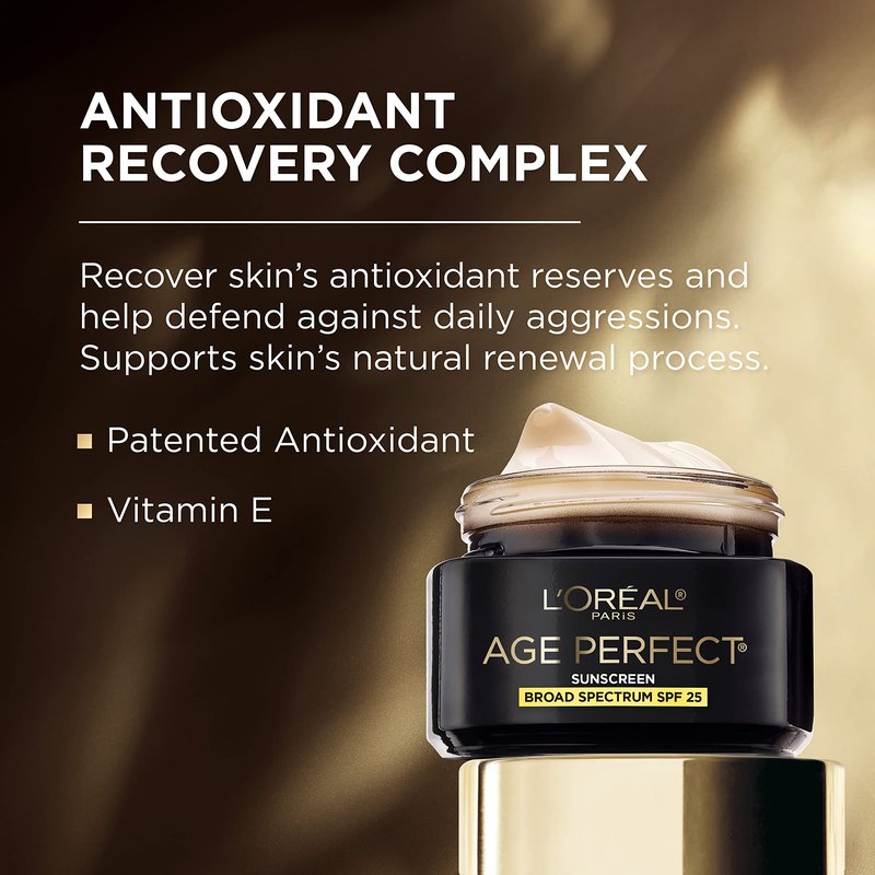 LOreal Paris Age Perfect Cell Renewal Anti-Aging Day Moisturizer with Broad Spectrum SPF 25 Sunscreen, Antioxidants, and Vitamin E 1.7oz