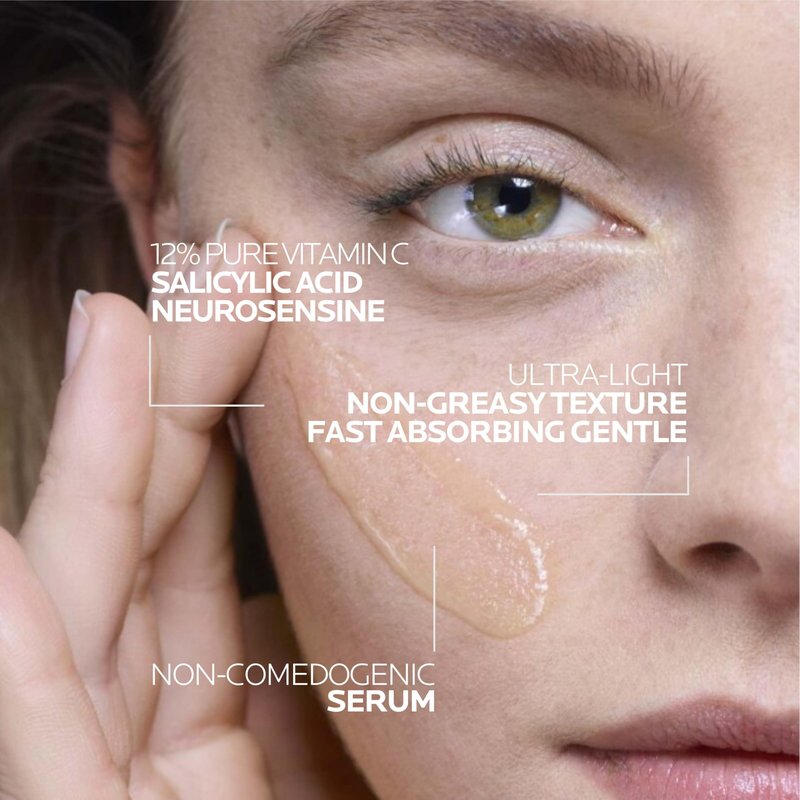 Bundle of La Roche-Posay Pure Vitamin C Serum For Face, Boost Radiance & Reduce Wrinkles, + La Roche-Posay Anthelios Tinted Sunscreen SPF 40+, Broad Spectrum SPF, Zinc Oxide Sunscreen