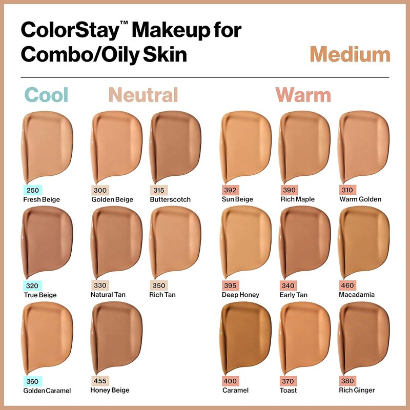 Revlon Colorstay Foundation for Combination/Oily Skin - Toast | SPF 15, 1 Fl Oz