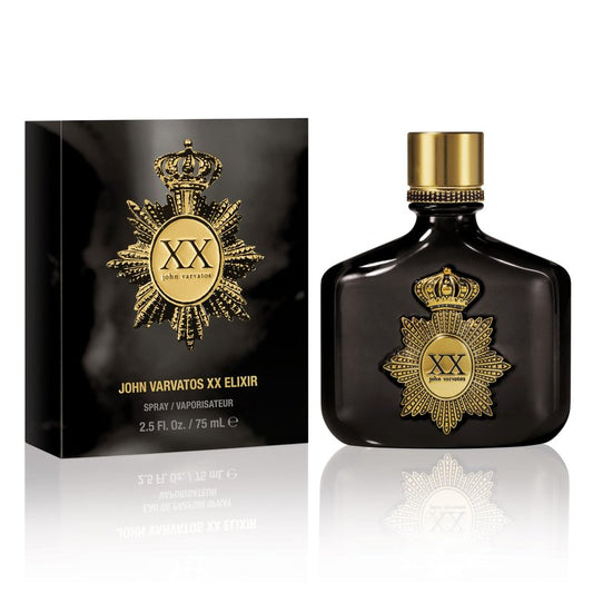 John Varvatos XX Elixir Spray, Cologne for Men, Long-Lasting, Amber Leather Scent with Notes of Rum & Davana Essence, 2.5 fl oz