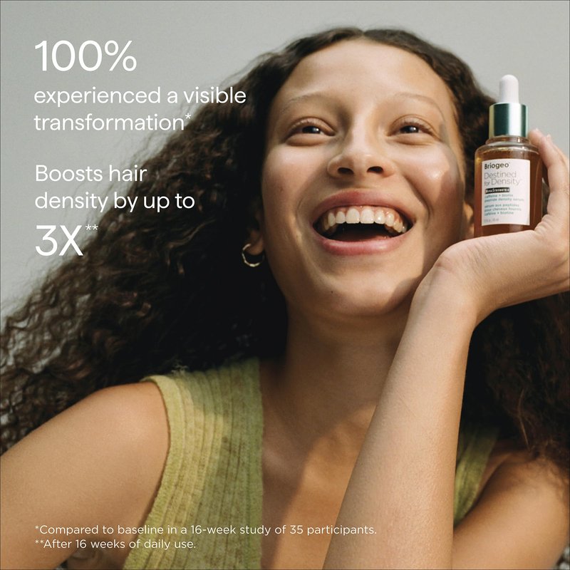 Briogeo Destined for Density Caffeine + Biotin Peptide Density Serum | Increases Hair Thickness & Volume for Fine or Thinning Hair | Fast-Absorbing & Non-Greasy | Fragrance-Free | Vegan & Cruelty-Free