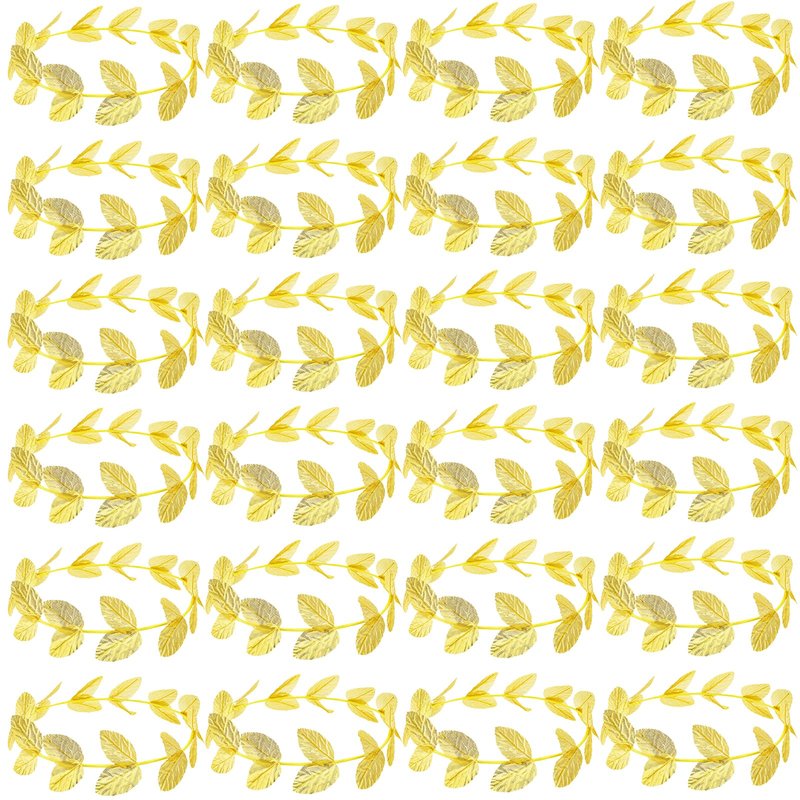 Hedume 24 Pieces Laurel Crown Headband, Gold Lightweight Greek Goddess Headpiece, Laurel Wreath Crown Roman Leaf Headband for Women Men Halloween Headdress Party Decoration