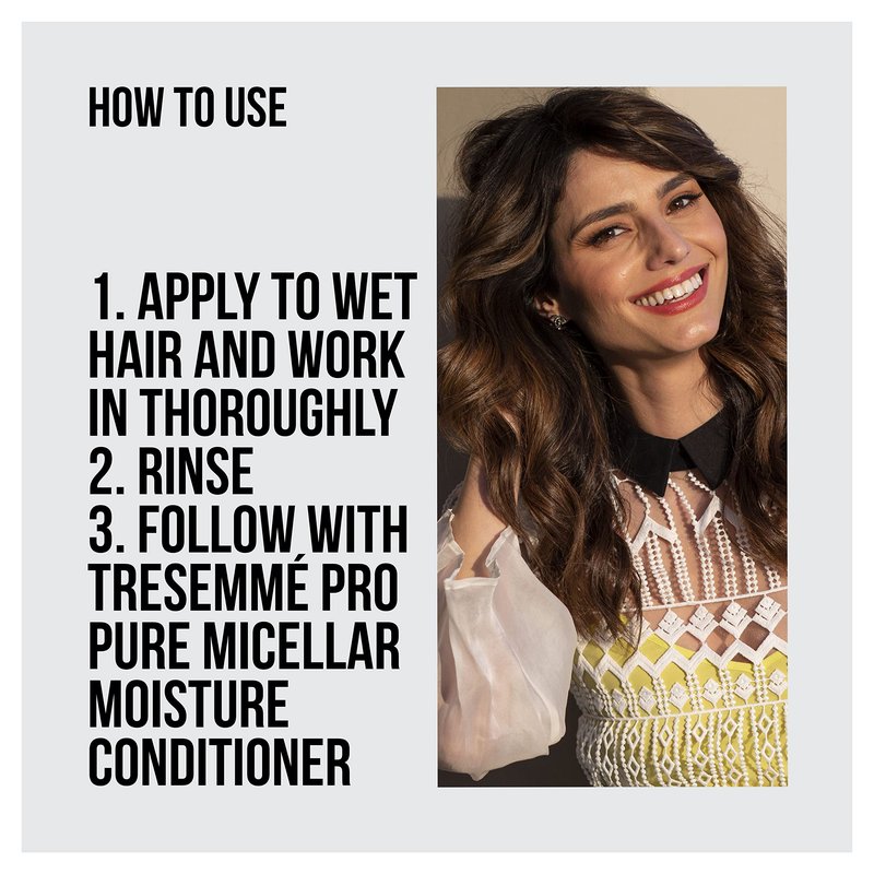 TRESemmé Pro Pure Moisture Shampoo for Daily Moisture, Paraben and Dye Free, 16 oz (4 Count)