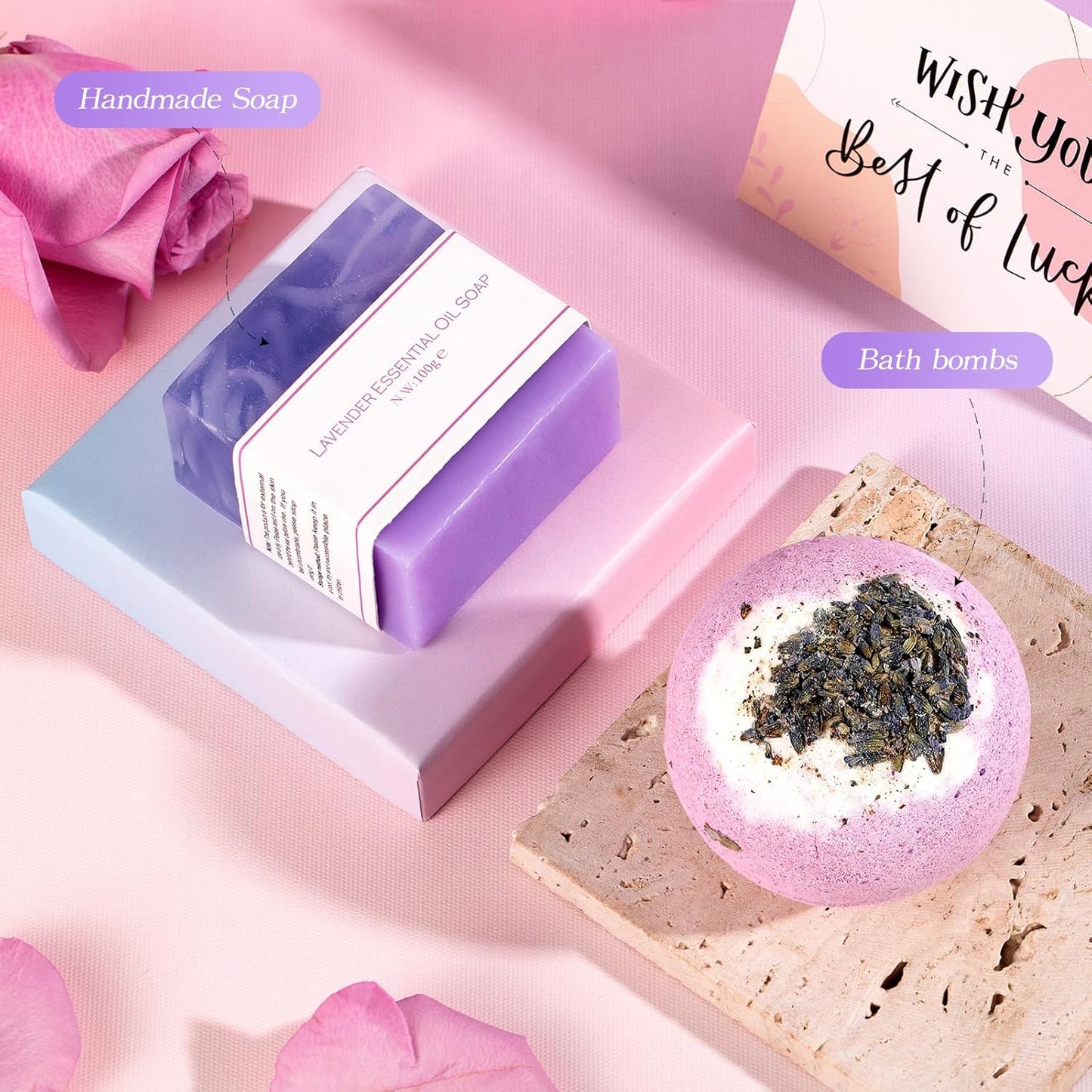 Unique Get Well Soon Gifts for Women - Self Care Bath Set & Relaxation Basket | Thoughtful Care Package with Blanket