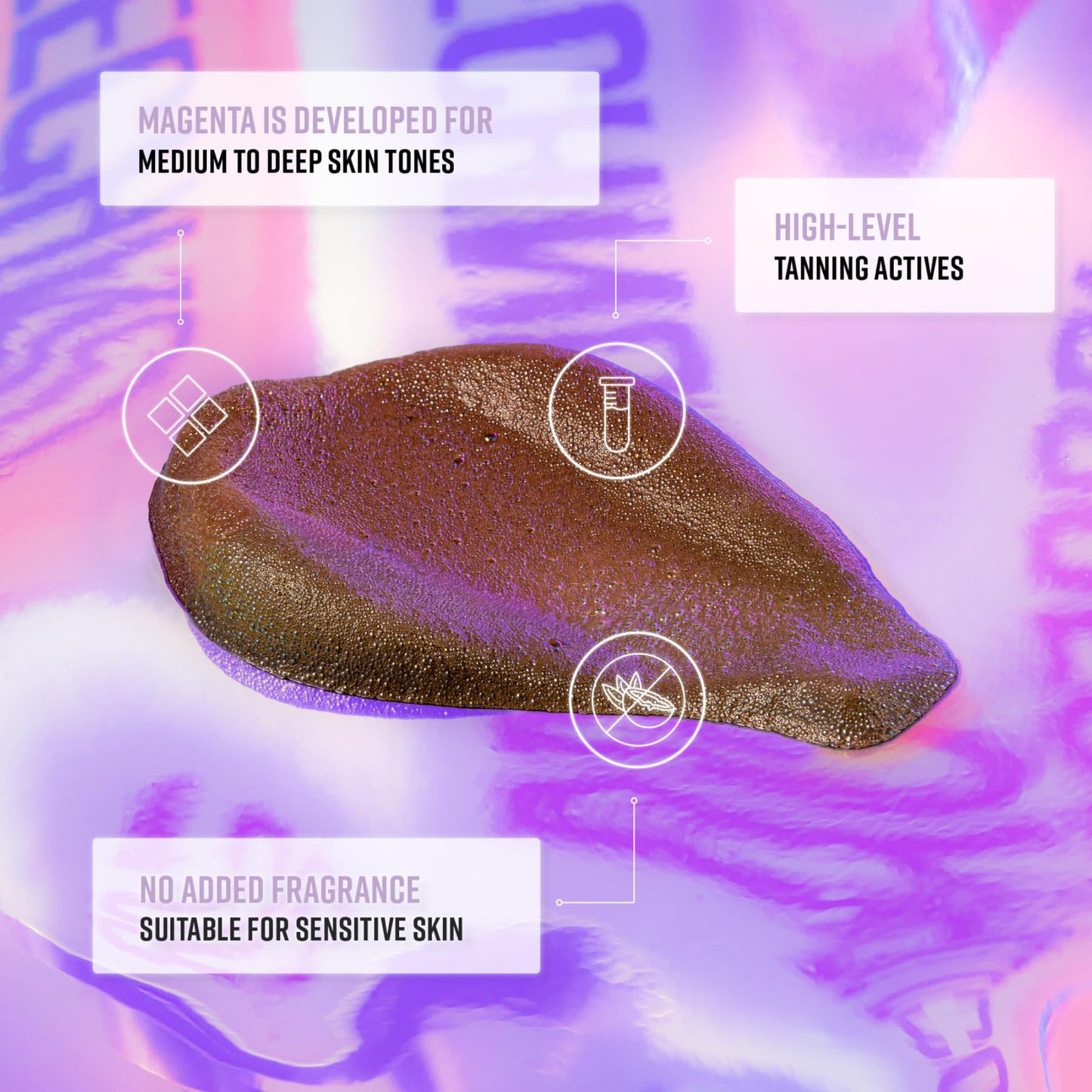 Bondi Sands Technocolor Magenta 1 Hour Express Self Tanning Foam, Best for Olive to Deep Skin Tones Looking for a Rich, Deep Toned Tan, 6.76 fl. oz.