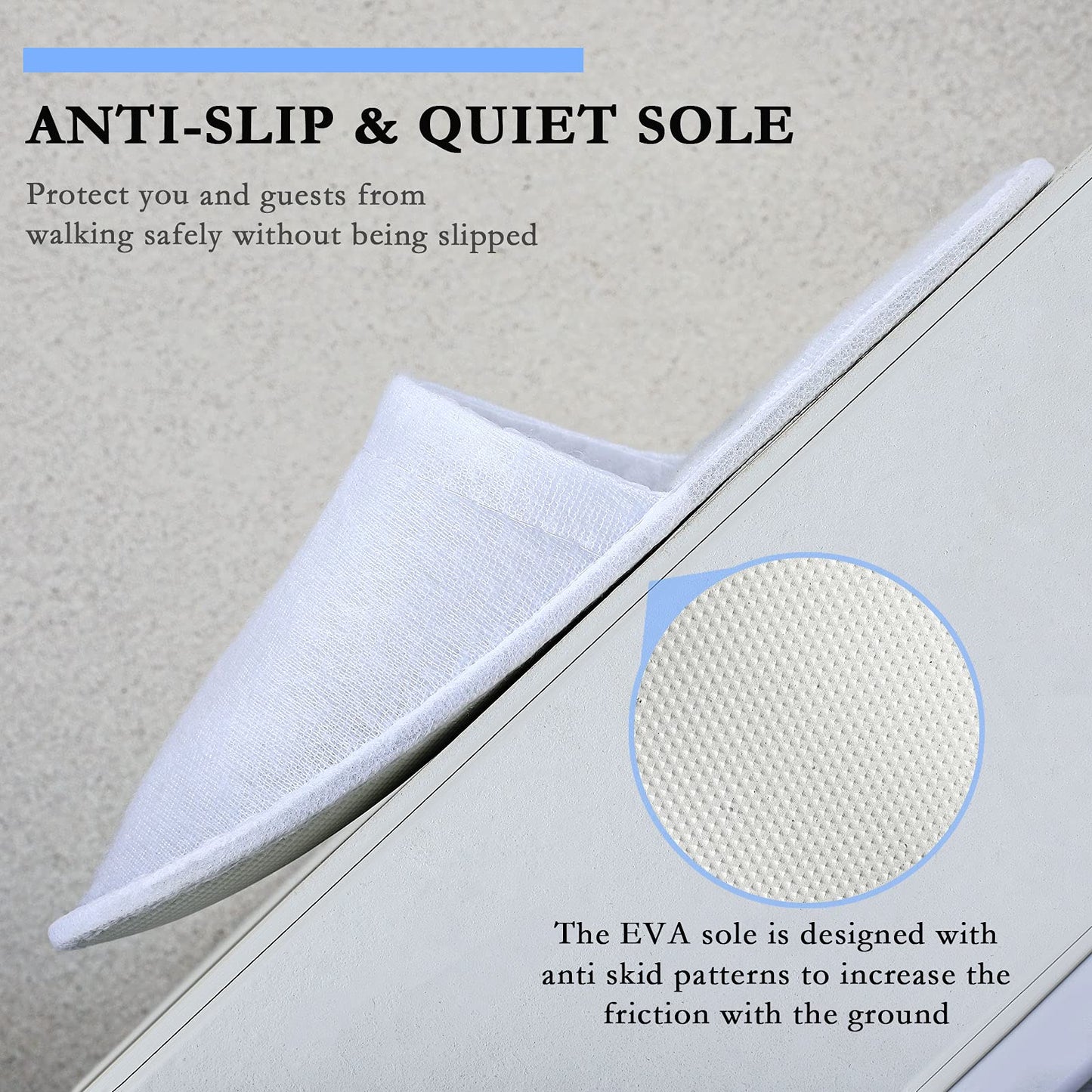SATINIOR 30 Pairs Disposable Slippers, White, Medium, Unisex-Adults, Closed Toe, Non-Slip, Spa, Hotel, Travel, Home, Sanitary, Breathable, Fleece Cloth, EVA