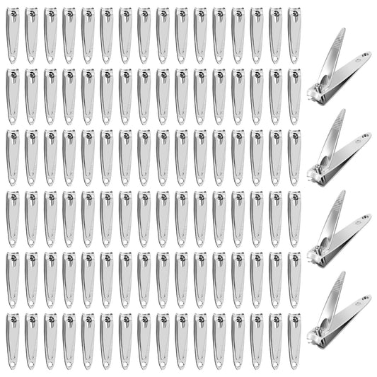 HOFASON 100 Pcs Nail Clippers Bulk for Men Women Adult, Stainless Steel Fingernail ToeNail Clipper Cutter Set Travel Manicure Pedicure Kit Operation Christmas Items Gifts for Homeless Supplies