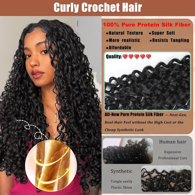 Curly Crochet Hair | 120 Strands Gogo Curl - 14 Inch Deep Wave Twist Extensions for Black Women