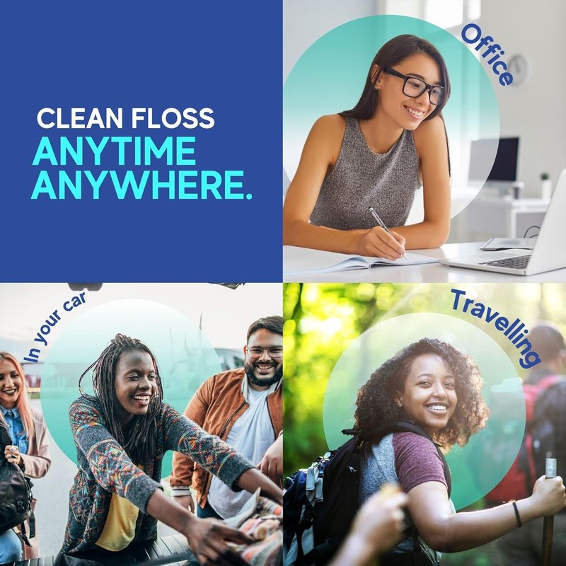 Floss Picks - 450 Individually Wrapped Multi-Color Dental Flossers | Easy Grip Disposable for Travel