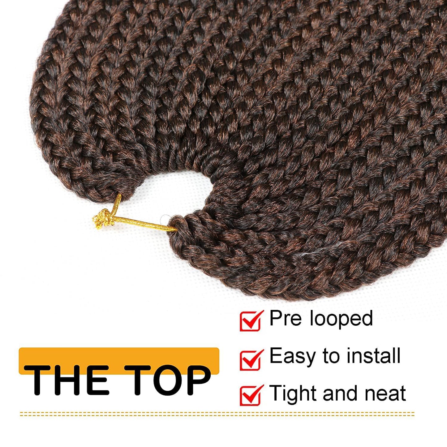 7 Packs Goddess Box Braids Crochet Hair 18 Inch Prelooped Crochet Box Braids Crochet Hair for Black Women Braiding Hair (18 Inch 7 Packs, #1B/30)