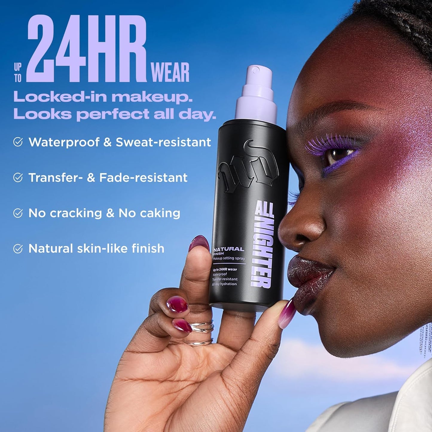 Urban Decay All Nighter Setting Spray & Primer Bundle - Waterproof Face Primer & Eyeshadow Primer (1 Fl Oz & 0.28 Fl Oz)
